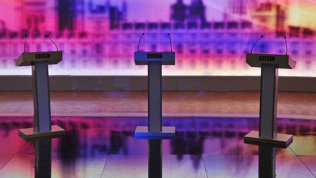 Podiums on a stage