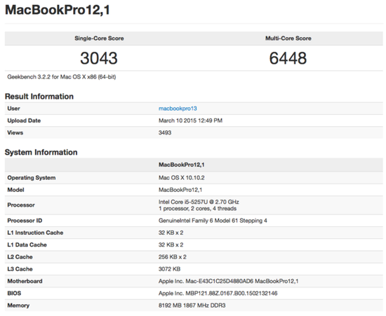 2016新款13英寸rMBP/MBA最新跑分出炉 